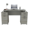 Inval Computer Desk 50.79 in. W Smoke Oak Rectangular 4 -Drawer with File Storage ES-12703